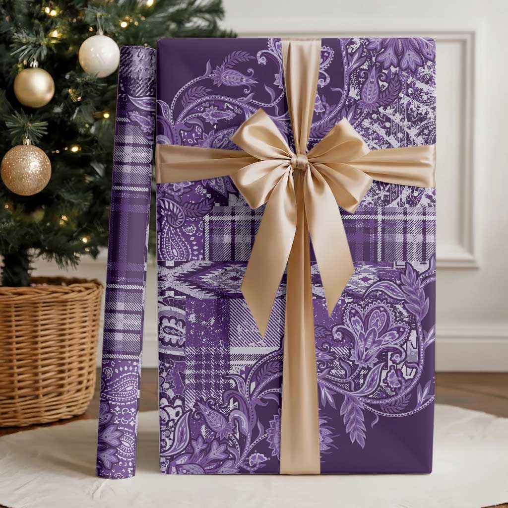 Africa Floral mix Maasai Shuka Wrapping Paper Purple Moitf - African Pride