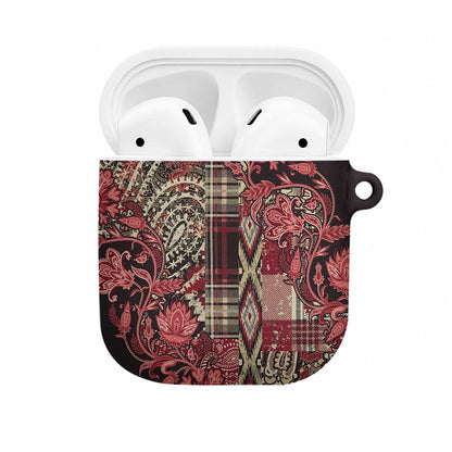 Africa Floral mix Maasai Shuka AirPods Case Red Moitf