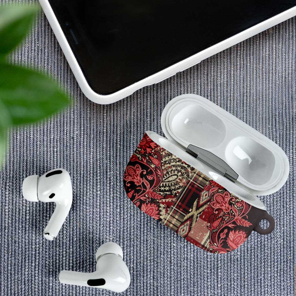 Africa Floral mix Maasai Shuka AirPods Case Red Moitf