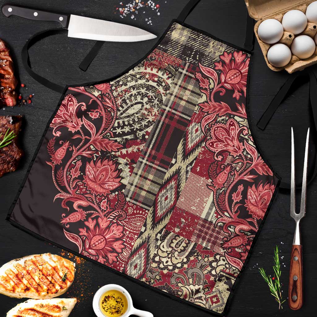 Africa Floral mix Maasai Shuka Apron Red Moitf