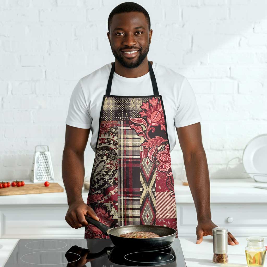 Africa Floral mix Maasai Shuka Apron Red Moitf