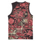 Afro Floral mix Maasai Shuka Basketball Jersey Red Moitf LT9