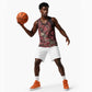 Afro Floral mix Maasai Shuka Basketball Jersey Red Moitf LT9
