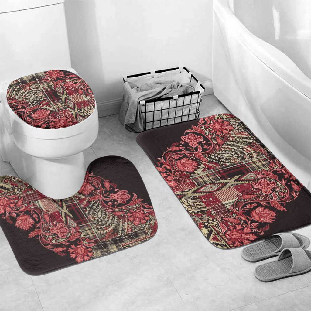 Africa Floral mix Maasai Shuka Bathroom Set Red Moitf