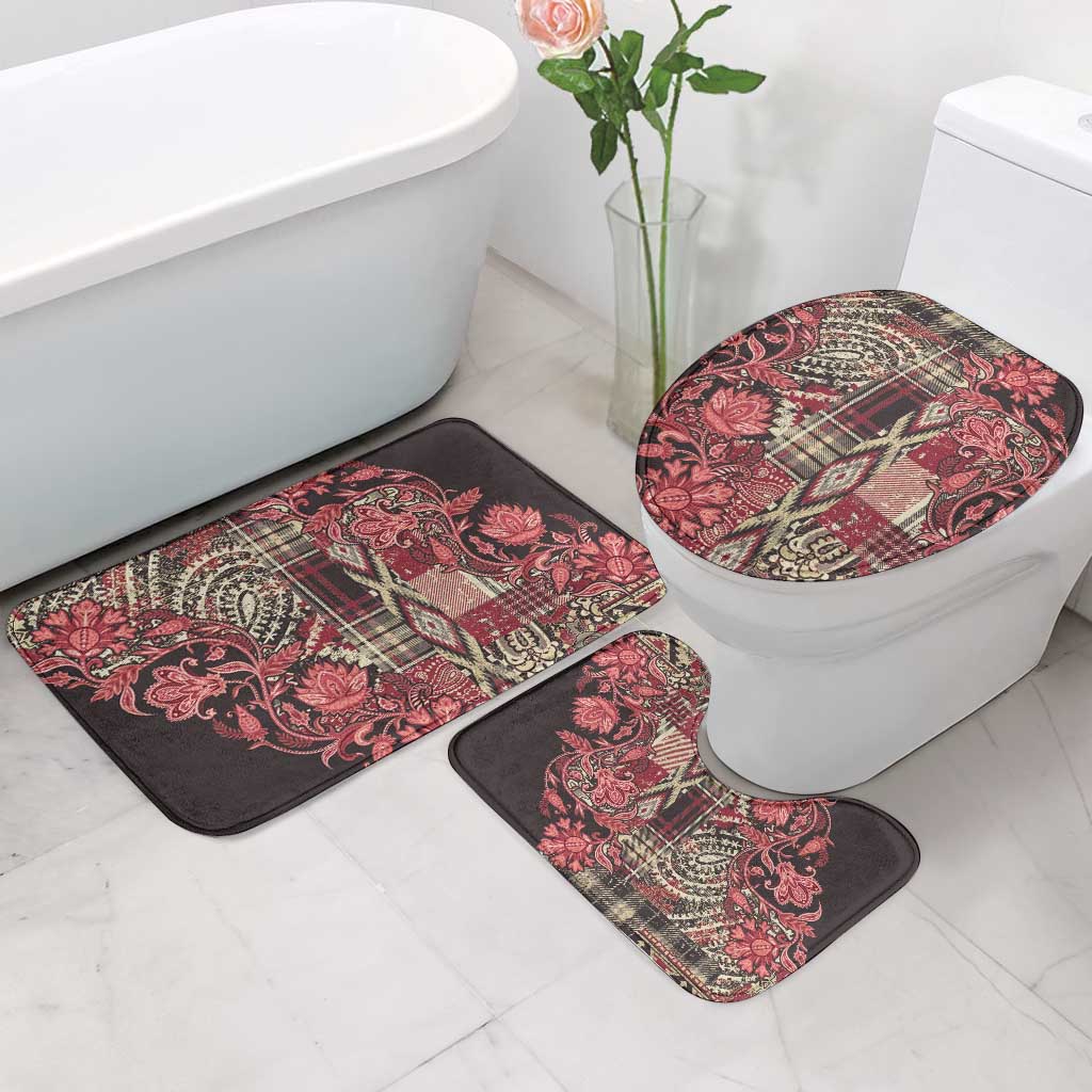 Africa Floral mix Maasai Shuka Bathroom Set Red Moitf