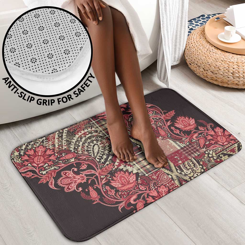 Africa Floral mix Maasai Shuka Bathroom Set Red Moitf