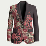 Africa Floral mix Maasai Shuka Blazer Red Moitf