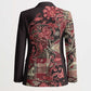 Africa Floral mix Maasai Shuka Blazer Red Moitf