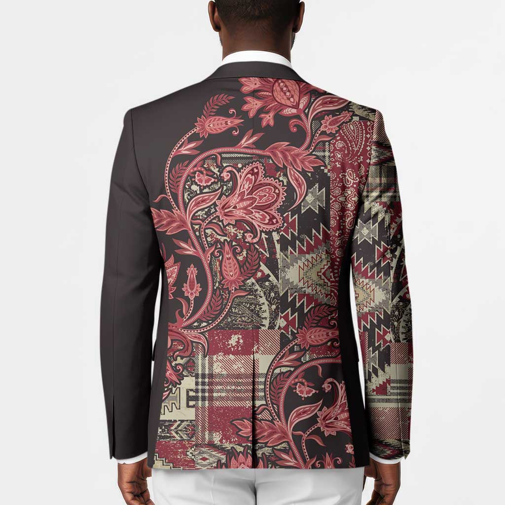 Africa Floral mix Maasai Shuka Blazer Red Moitf