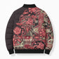 Africa Floral mix Maasai Shuka Bomber Puffer Jacket Red Moitf