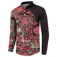 Africa Floral mix Maasai Shuka Button Sweatshirt Red Moitf