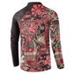 Africa Floral mix Maasai Shuka Button Sweatshirt Red Moitf
