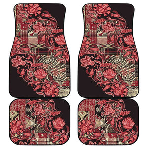 Afro Floral mix Maasai Shuka Car Mats Red Moitf