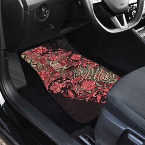 Afro Floral mix Maasai Shuka Car Mats Red Moitf