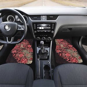 Afro Floral mix Maasai Shuka Car Mats Red Moitf