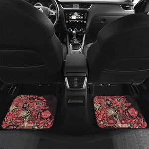 Afro Floral mix Maasai Shuka Car Mats Red Moitf