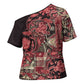 Africa Floral mix Maasai Shuka Cross Shoulder Shirt Red Moitf