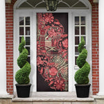 Africa Floral mix Maasai Shuka Door Cover Red Moitf