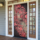 Africa Floral mix Maasai Shuka Door Cover Red Moitf
