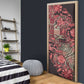 Africa Floral mix Maasai Shuka Door Cover Red Moitf