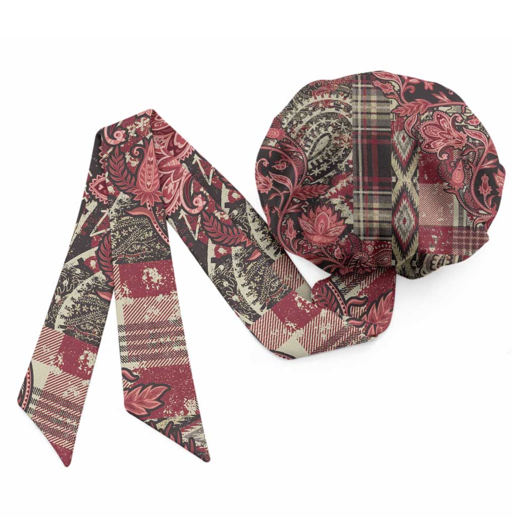 Africa Floral mix Maasai Shuka Easy Headwrap Red Moitf