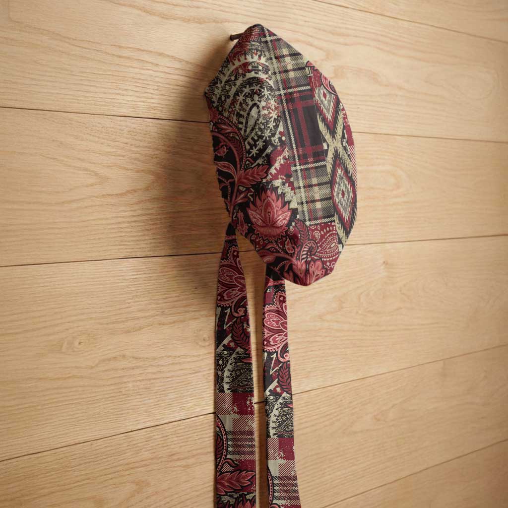 Africa Floral mix Maasai Shuka Easy Headwrap Red Moitf
