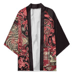 Africa Floral mix Maasai Shuka Kimono Red Moitf