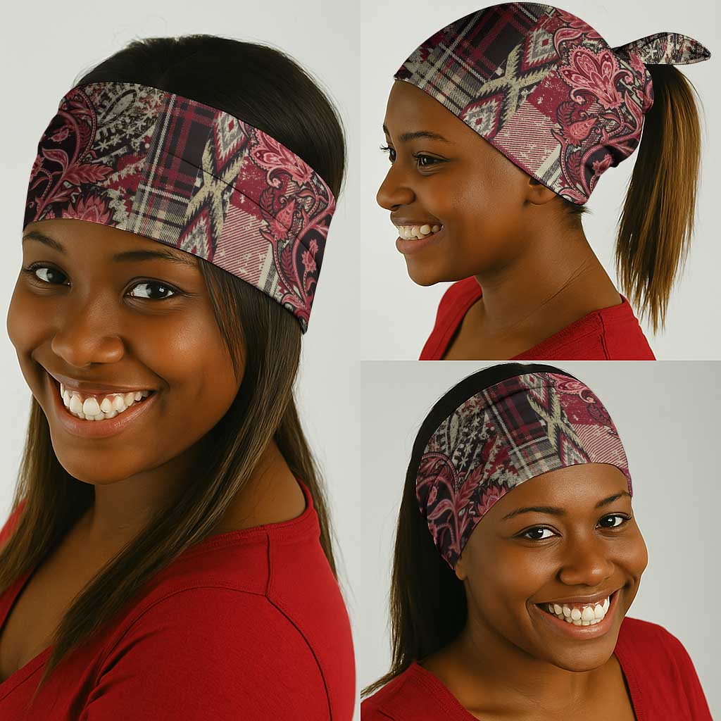 Afro Floral mix Maasai Shuka Neck Gaiter Red Moitf LT9