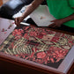 Africa Floral mix Maasai Shuka Puzzle Red Moitf
