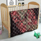 Afro Floral mix Maasai Shuka Quilt Red Moitf