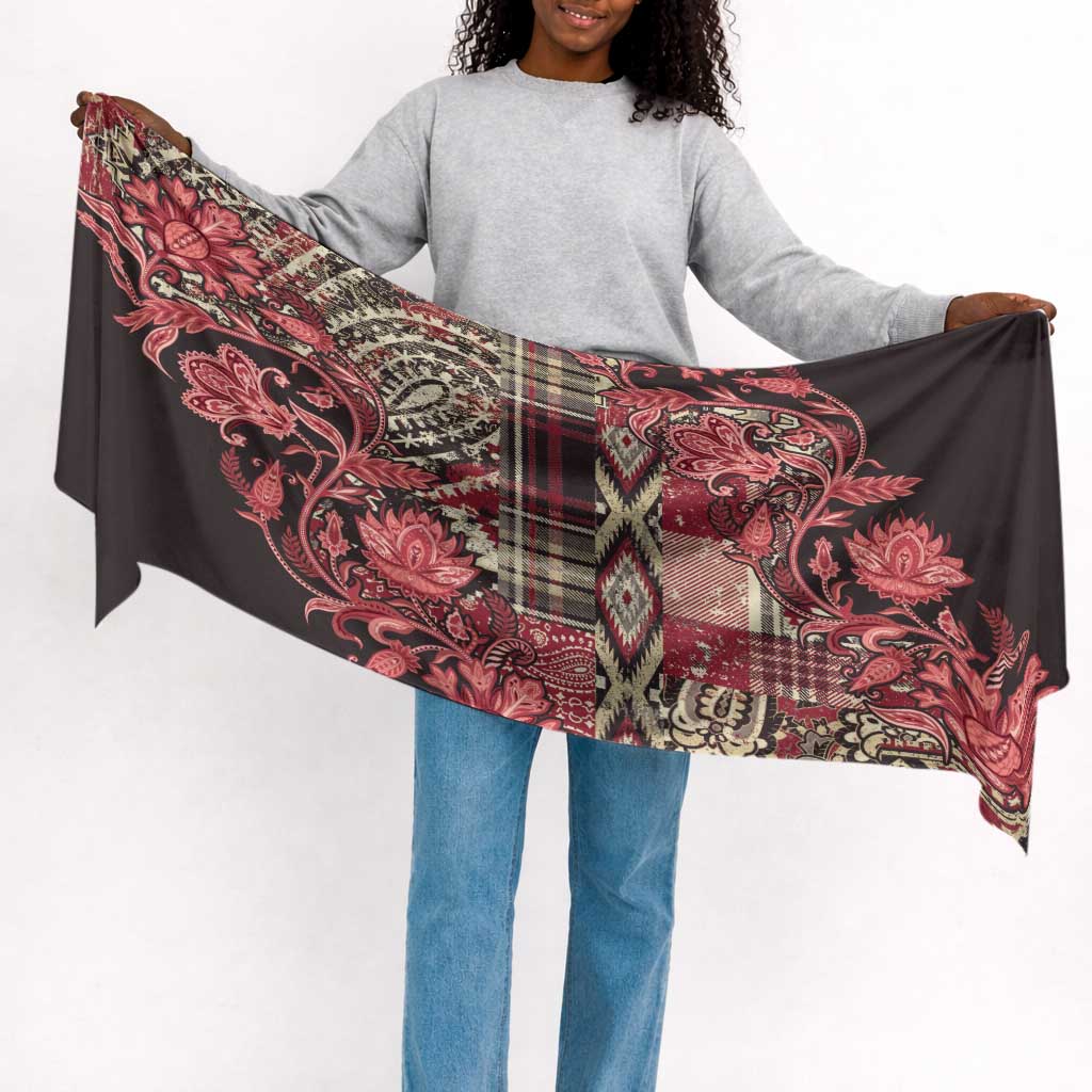 Africa Floral mix Maasai Shuka Simple Headwrap Red Moitf