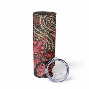 Afro Floral mix Maasai Shuka Skinny Tumbler Red Moitf