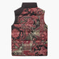Africa Floral mix Maasai Shuka Sleeveless Puffer Jacket Red Moitf