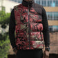 Africa Floral mix Maasai Shuka Sleeveless Puffer Jacket Red Moitf