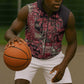 Afro Floral mix Maasai Shuka Sleeveless Zip Hoodie Red Moitf - African Pride