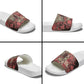 Africa Floral mix Maasai Shuka Slide Sandals Red Moitf