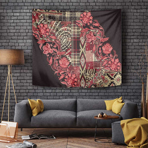 Afro Floral mix Maasai Shuka Tapestry Red Moitf