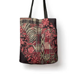Africa Floral mix Maasai Shuka Tote Bag Red Moitf