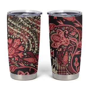 Afro Floral mix Maasai Shuka Tumbler Cup Red Moitf