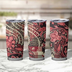 Afro Floral mix Maasai Shuka Tumbler Cup Red Moitf