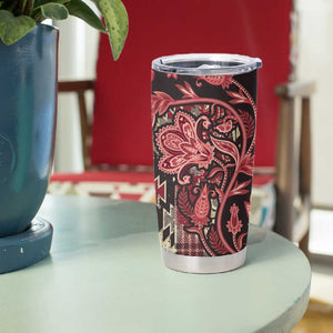 Afro Floral mix Maasai Shuka Tumbler Cup Red Moitf