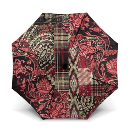 Africa Floral mix Maasai Shuka Umbrella Red Moitf
