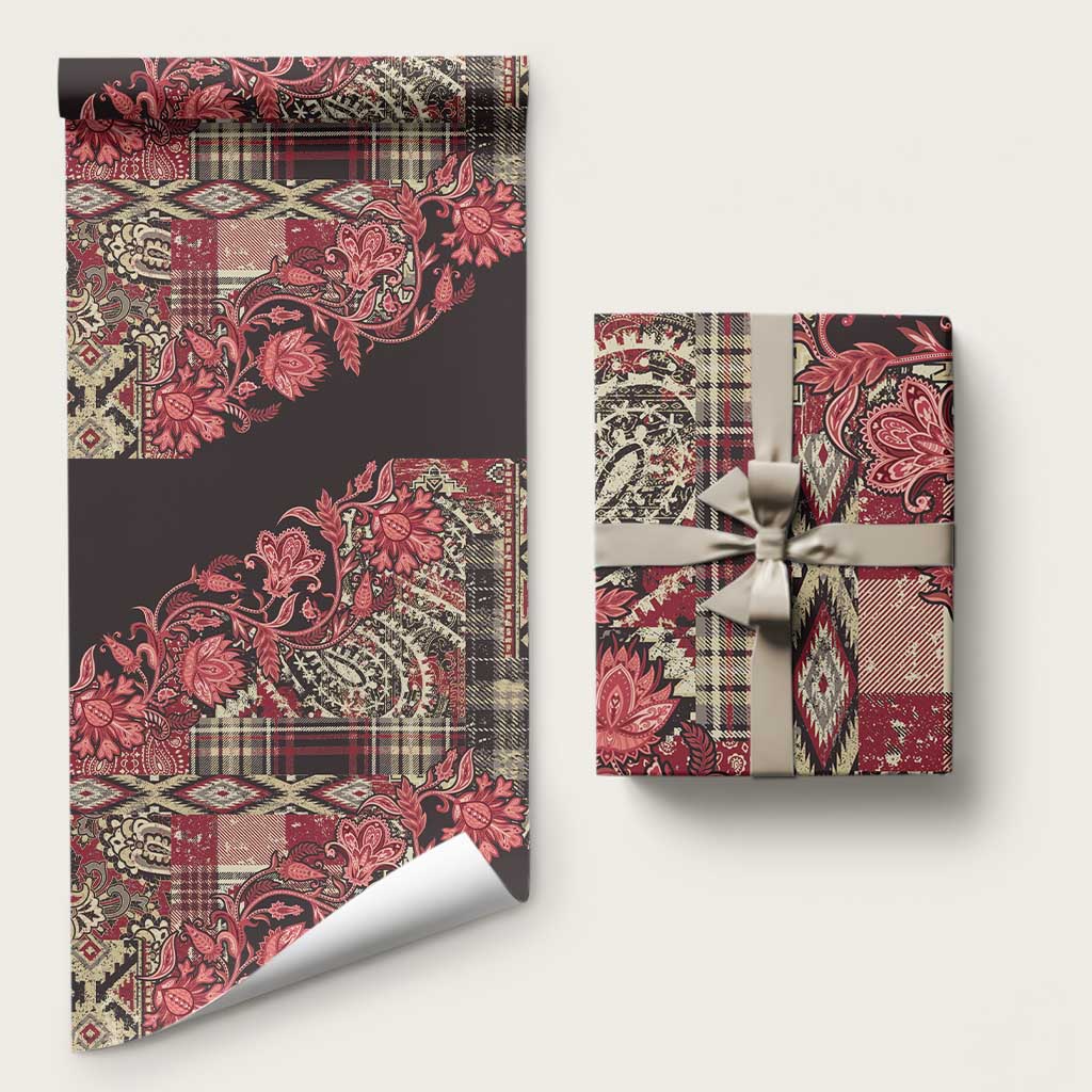 Africa Floral mix Maasai Shuka Wrapping Paper Red Moitf - African Pride