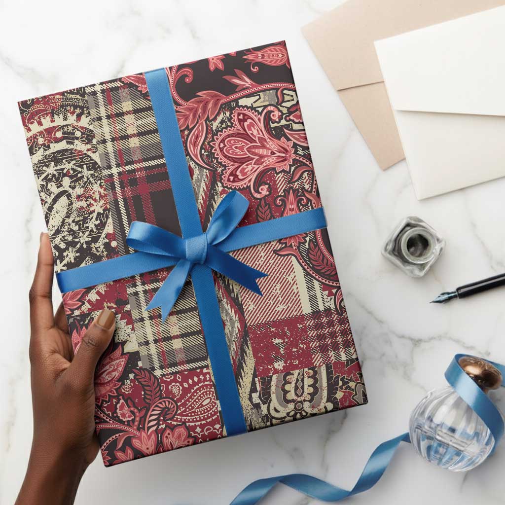 Africa Floral mix Maasai Shuka Wrapping Paper Red Moitf - African Pride