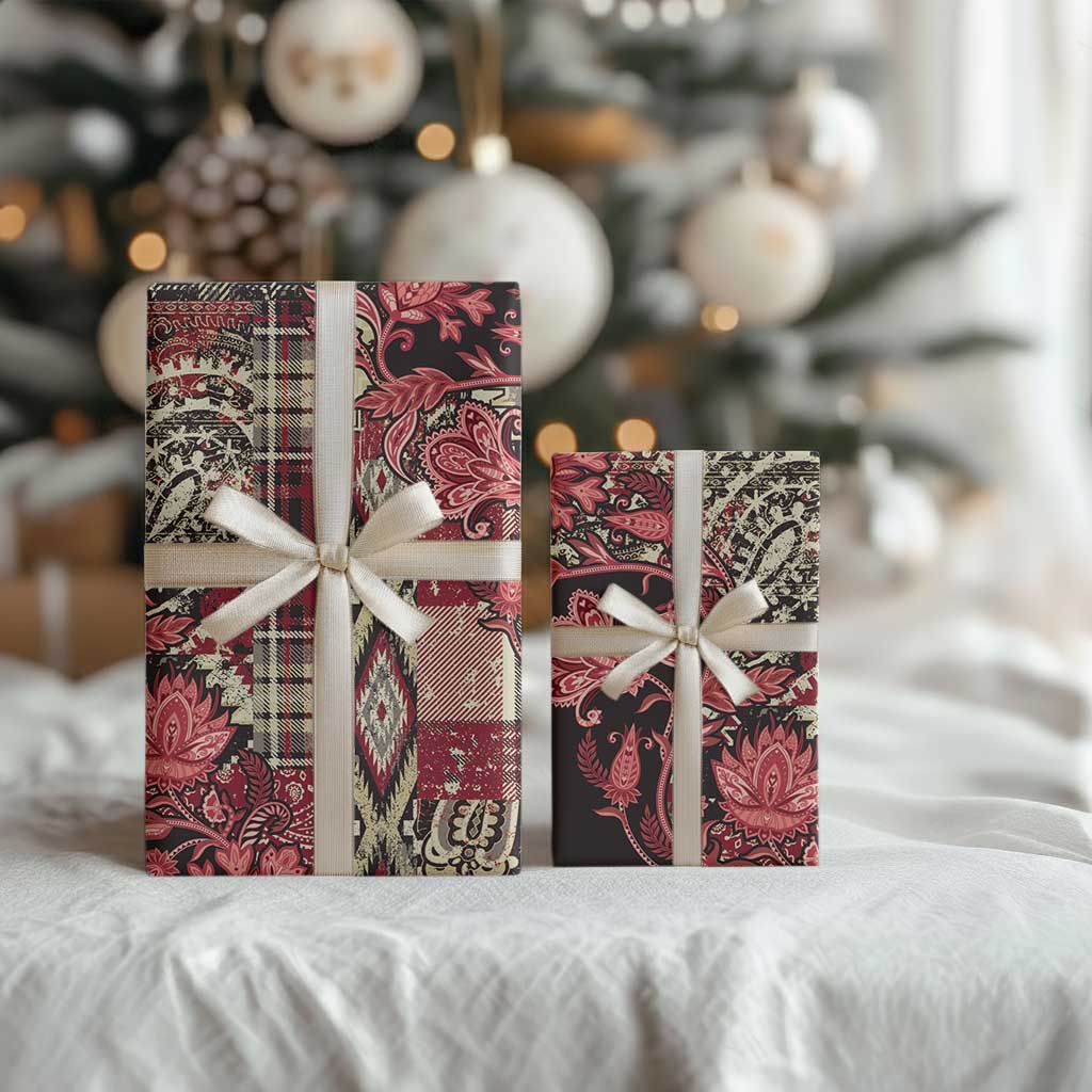 Africa Floral mix Maasai Shuka Wrapping Paper Red Moitf - African Pride