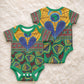 African Pattern Traditional Kanga Style Baby Onesie