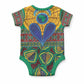 African Pattern Traditional Kanga Style Baby Onesie