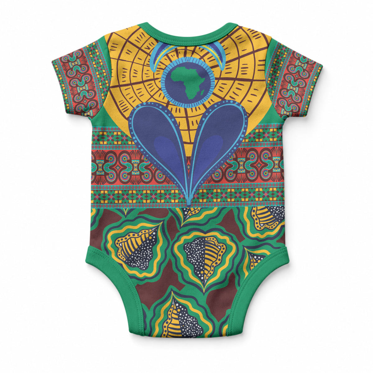 African Pattern Traditional Kanga Style Baby Onesie