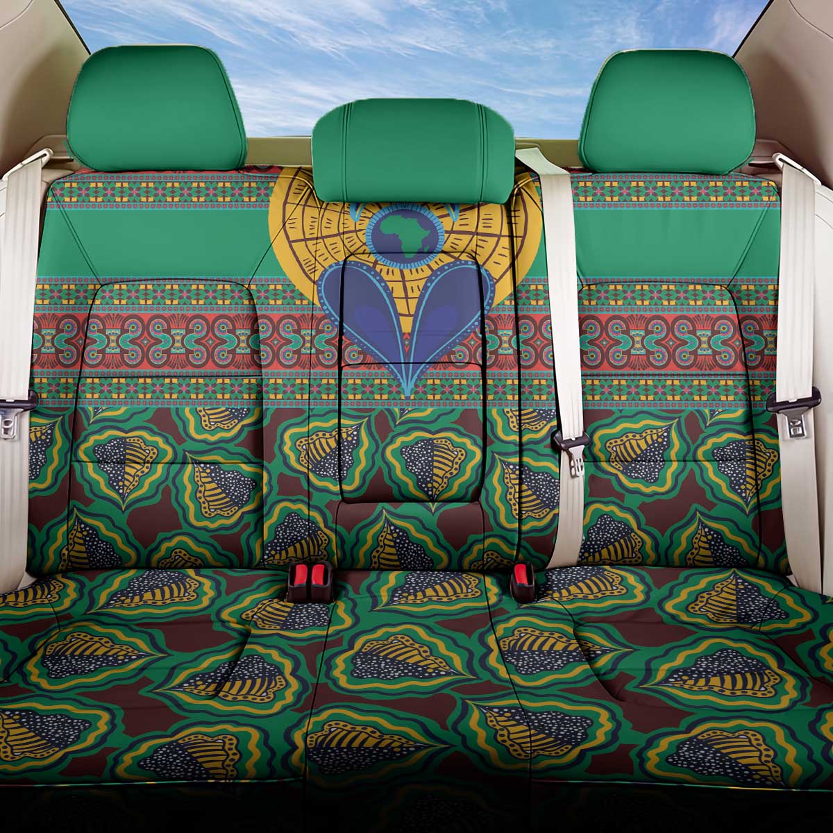 Afro Pattern Traditional Kanga Style Back Car Seat Cover