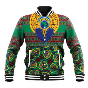 Afro Pattern Traditional Kanga Style Baseball Jacket LT9